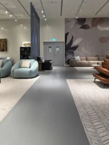 Elegant Microcement Flooring By Duraamen In The Chateaux Furniture Gallery In Dubai. Image 14