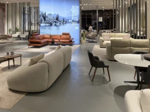 Elegant Microcement Flooring By Duraamen In The Chateaux Furniture Gallery In Dubai. Image 12