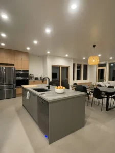Discover This Stunning Modern Home In The Mountainous Region Of Hungry Horse, Montana, Where The Beauty Of Arapido Sprayable Microcement Flooring Takes Center Stage