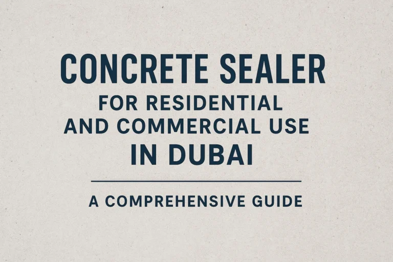 Concrete Sealer For Residential And Commercial Use In Dubai A Comprehensive Guide